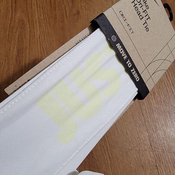 Nike Dri-Fit Technology Head Tie Unisex Headband White Red Just Do It One size - Picture 4 of 6